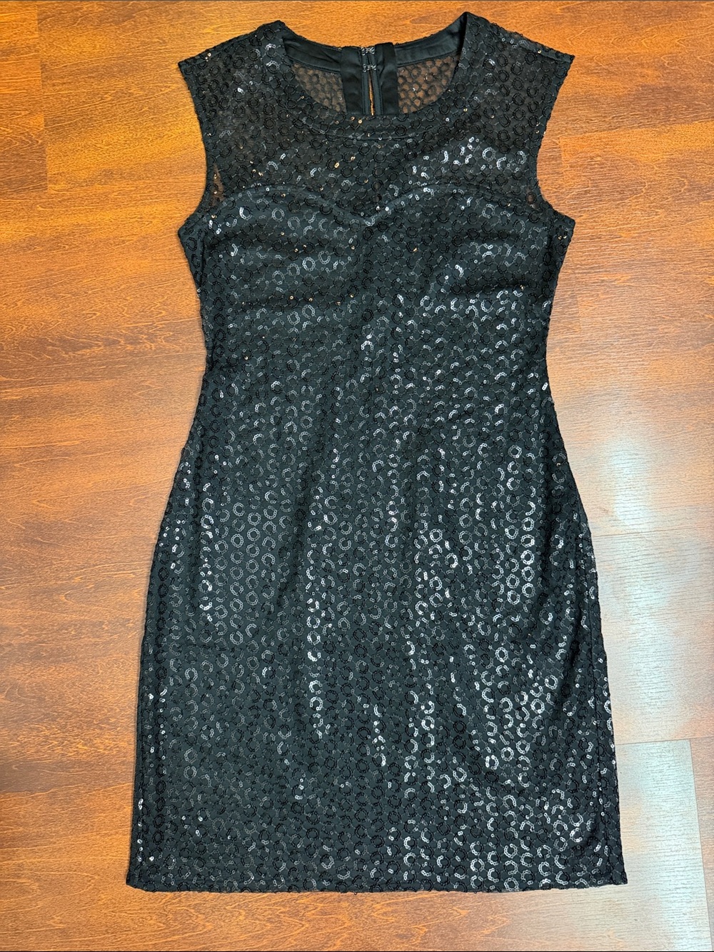 Express Black Sequin Midi Dress
